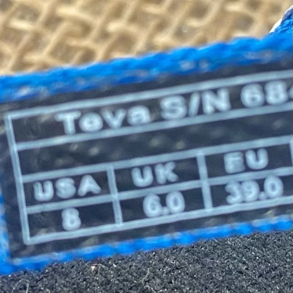 Teva sandals flip flops Blue strappy cushion Insoles Arch Support Sz  8 - Picture 8 of 12